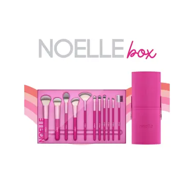 NOELLE PINK GLAM BOX- 11 četkica za šminkanje i držač za četkice