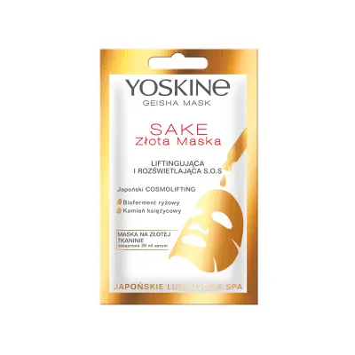 Yoskine Geisha Sake zlatna maska za lice